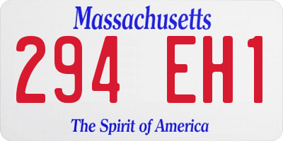 MA license plate 294EH1