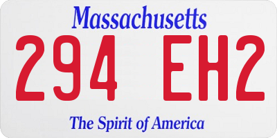 MA license plate 294EH2