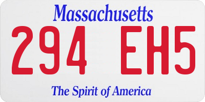 MA license plate 294EH5