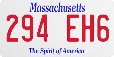 MA license plate 294EH6