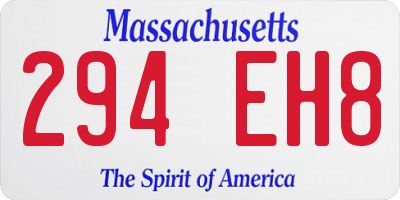 MA license plate 294EH8