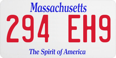 MA license plate 294EH9