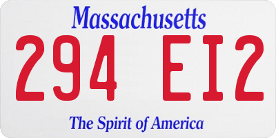 MA license plate 294EI2
