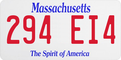 MA license plate 294EI4