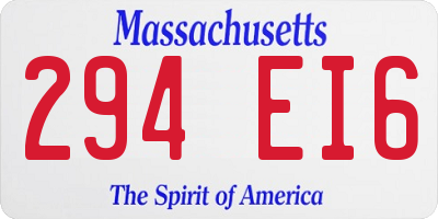MA license plate 294EI6