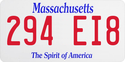 MA license plate 294EI8