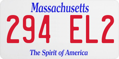 MA license plate 294EL2