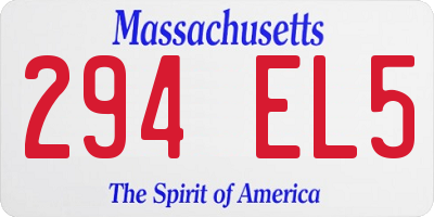 MA license plate 294EL5
