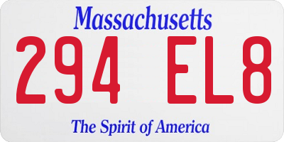 MA license plate 294EL8