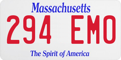 MA license plate 294EM0