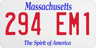 MA license plate 294EM1