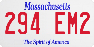 MA license plate 294EM2