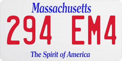 MA license plate 294EM4