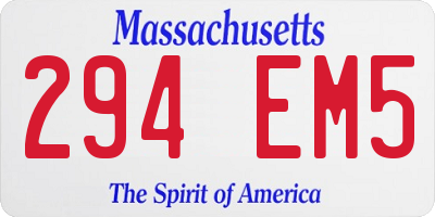 MA license plate 294EM5