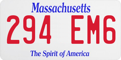 MA license plate 294EM6