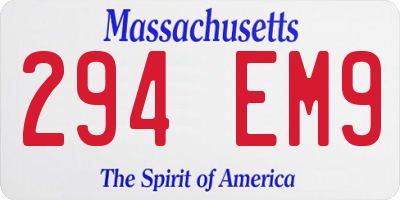 MA license plate 294EM9