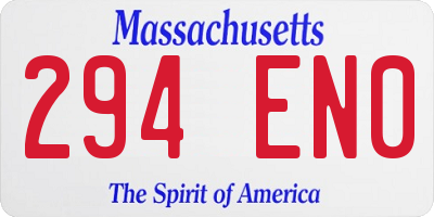 MA license plate 294EN0