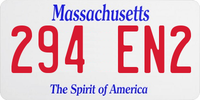 MA license plate 294EN2