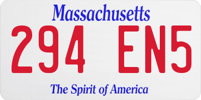 MA license plate 294EN5