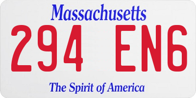 MA license plate 294EN6