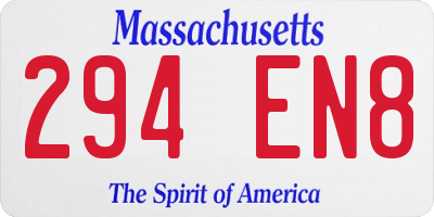 MA license plate 294EN8