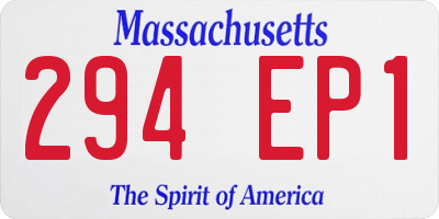 MA license plate 294EP1