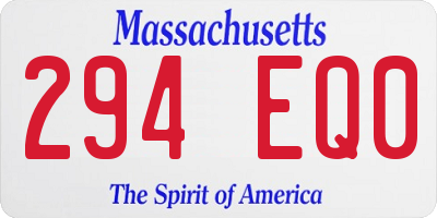 MA license plate 294EQ0