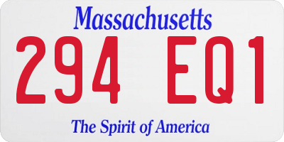 MA license plate 294EQ1