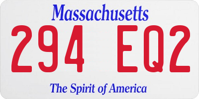 MA license plate 294EQ2