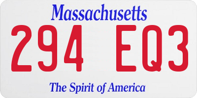 MA license plate 294EQ3