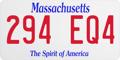 MA license plate 294EQ4