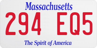 MA license plate 294EQ5