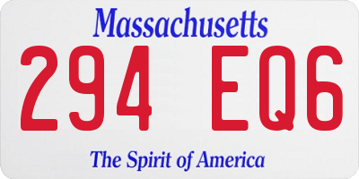 MA license plate 294EQ6
