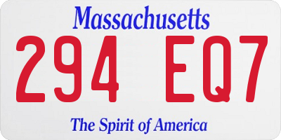 MA license plate 294EQ7