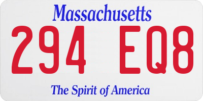 MA license plate 294EQ8