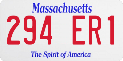 MA license plate 294ER1