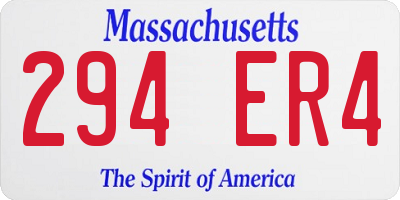 MA license plate 294ER4