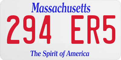 MA license plate 294ER5