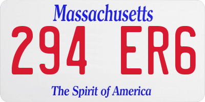 MA license plate 294ER6