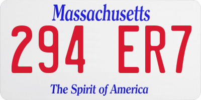 MA license plate 294ER7