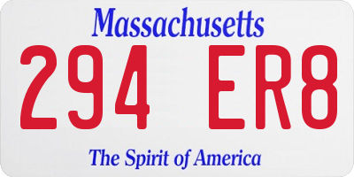 MA license plate 294ER8