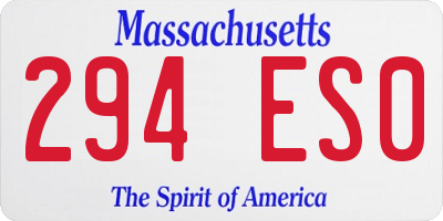 MA license plate 294ES0