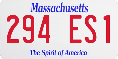 MA license plate 294ES1