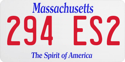 MA license plate 294ES2