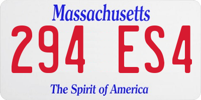 MA license plate 294ES4