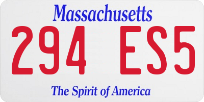 MA license plate 294ES5