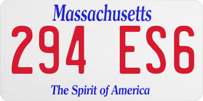 MA license plate 294ES6