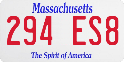 MA license plate 294ES8