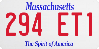 MA license plate 294ET1