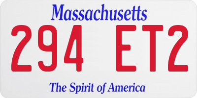 MA license plate 294ET2